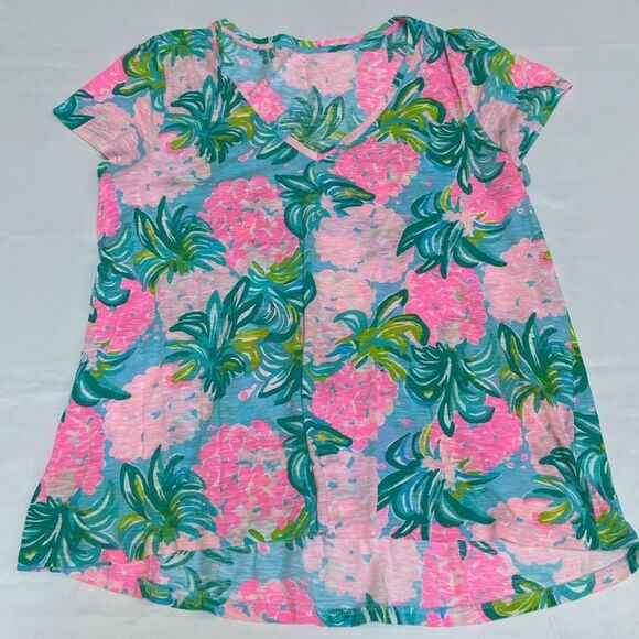 Lilly Pulitzer Pink and Green Floral Tee - Picture 6 of 6